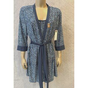 NEW Marilyn Monroe Intimates 2 pc Peignoir Robe & Nightgown Set Sz MED